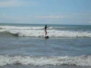 Think you could never surf? Think again - here I am surfing In Costa Rica - I'm heaps better now (she lied)