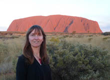 australian travel write and blogger annabel candy at Uluru