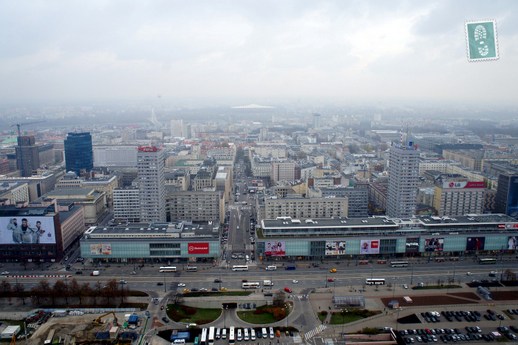 Views of Warsaw from the top of the Palace of Culture and Science