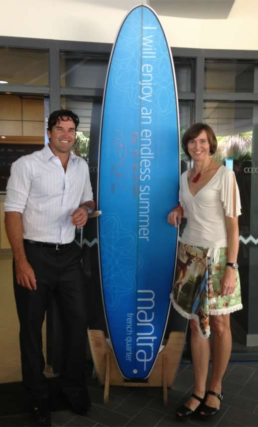 Pat Rafter Annabel Candy at Noosa Mantra opening