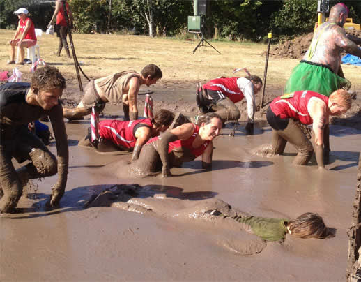 obstacle race face plant