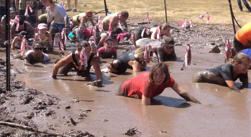 obstacle race mud crawl