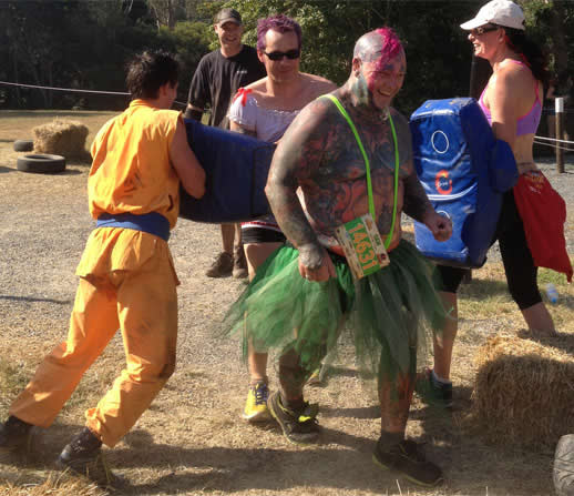 obstacle race tatooed man