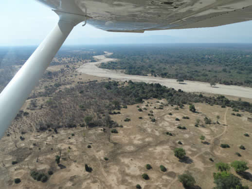 aerial view mana pools