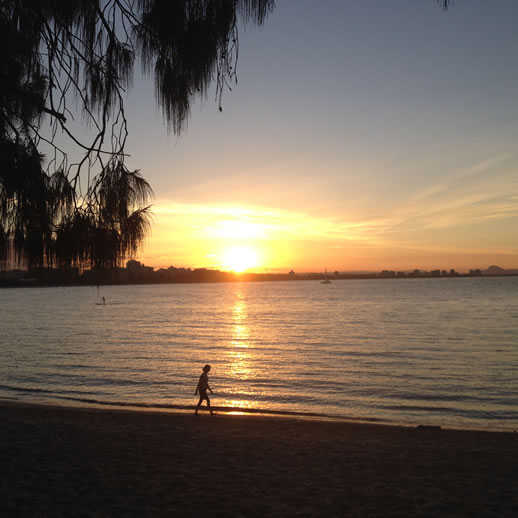 mooloolaba spit sunset walker