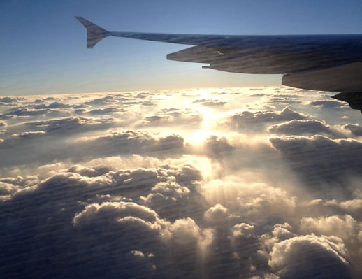 long haul flight tips clouds